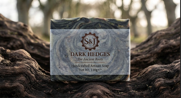 Dark Hedges — The Ancient Roots, SOX & JOX 110g artisan soap on woodland roots
