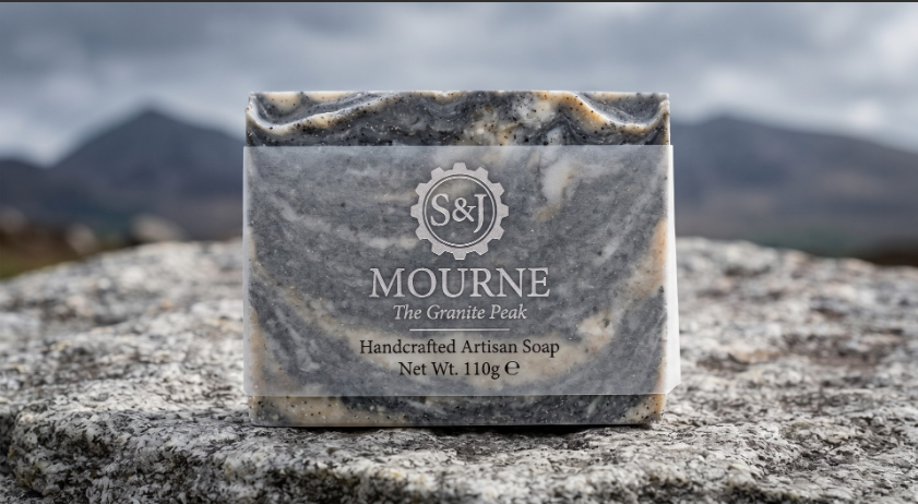 Causeway — The Giant’s Path, SOX & JOX 110g artisan soap on coastal rocks