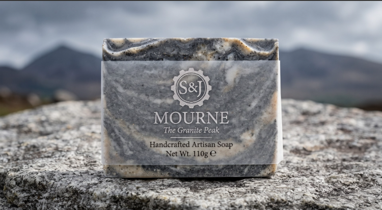 Causeway — The Giant’s Path, SOX & JOX 110g artisan soap on coastal rocks